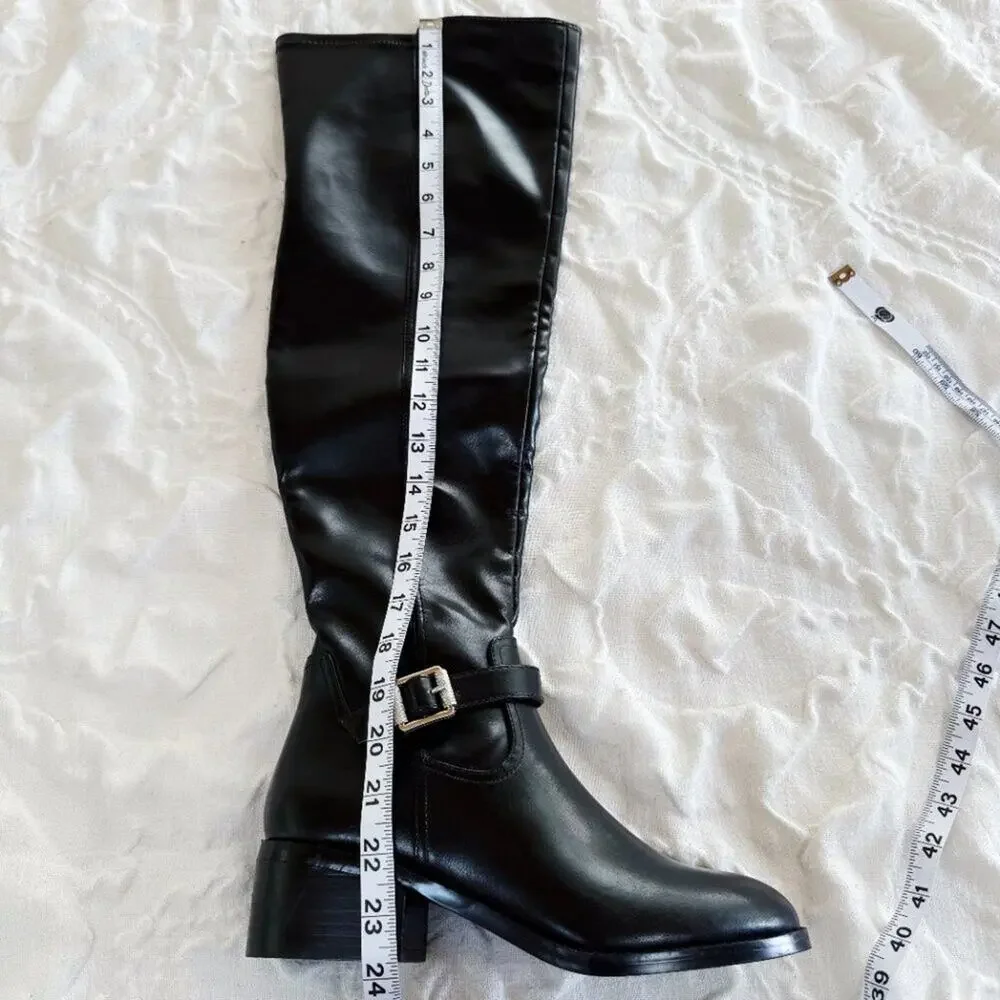 Dolce Vita Elyse Over-The-Knee Buckle Block Heel Boot Size 8 New